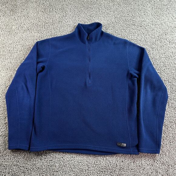 REI Co-Op Jacket Mens Large Blue Black Fleece 1/2 Zip Pullover Lightweight - Picture 1 of 12